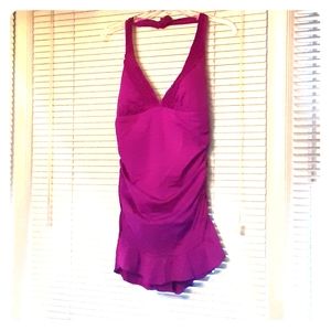 Kenneth Cole Violet Halter Swimdress XL